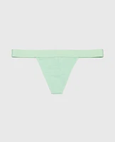G-String Panty with Logo Band Mist Green