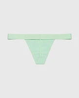G-String Panty with Logo Band Mist Green