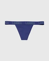 G-String Panty with Logo Band Dusk Blue