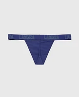 G-String Panty with Logo Band Dusk Blue