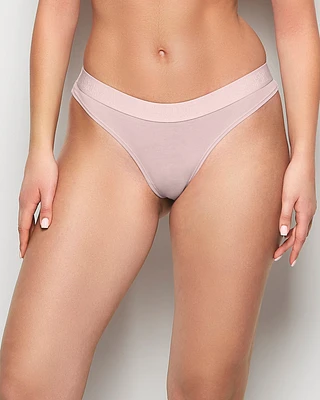 Thong Panty with Logo Band Iced Lilac