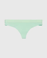 Thong Panty with Logo Band Mist Green