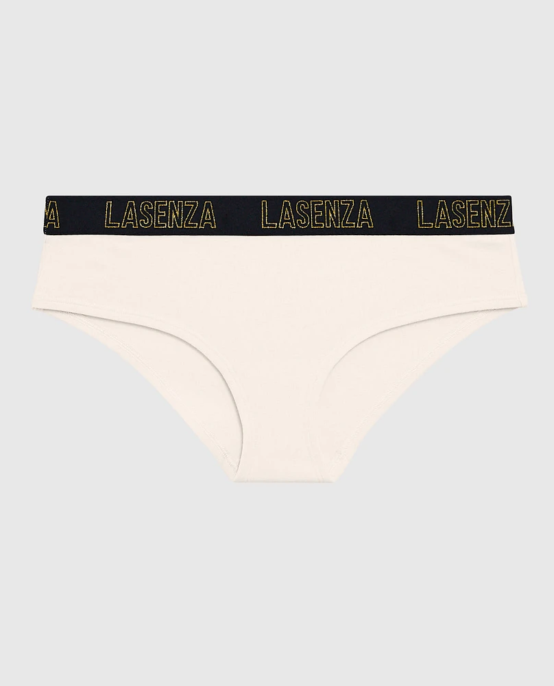 Hipster Panty with Logo Band in Ivory Dawn