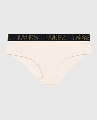 Hipster Panty with Logo Band in Ivory Dawn