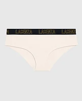 Hipster Panty with Logo Band in Ivory Dawn