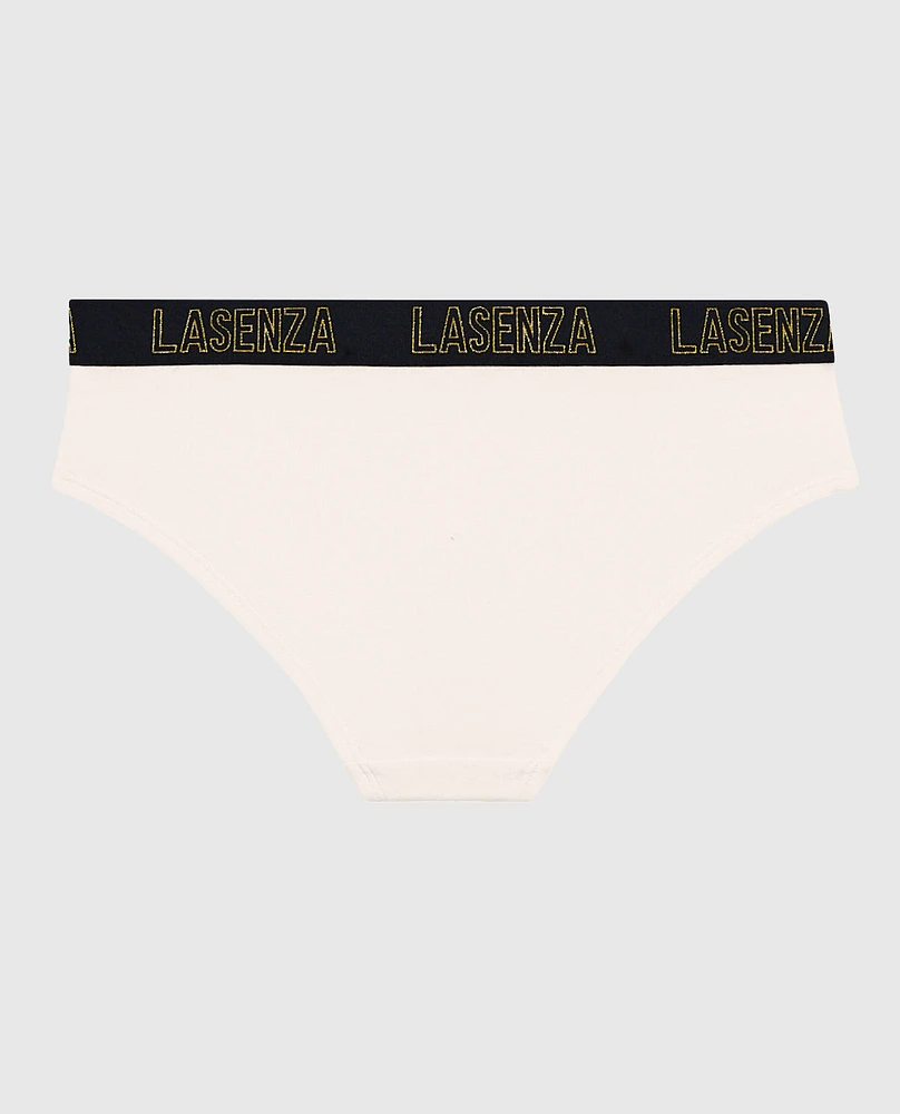 Hipster Panty with Logo Band in Ivory Dawn