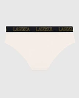 Hipster Panty with Logo Band in Ivory Dawn