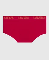 Boyshort Panty with Logo Band in Cosmo Red