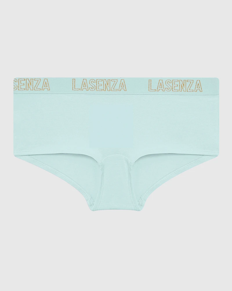 Boyshort Panty with Logo Band in Vista Blue
