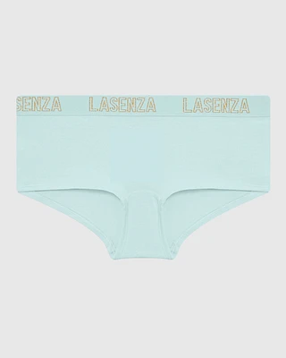 Boyshort Panty with Logo Band in Vista Blue