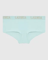Boyshort Panty with Logo Band in Vista Blue
