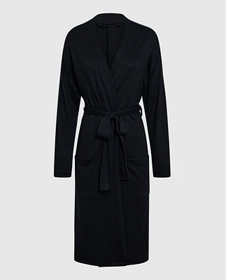 Long Sleeve Jersey Robe Smoulder Black