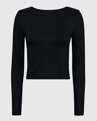 Long Sleeve Pajama Top Smoulder Black