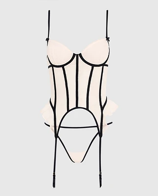 Unlined Short Merrywidow with Bow Ivory Dawn
