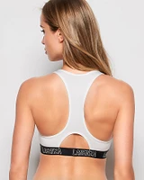 Low Impact Logo Sports Bra Ivory