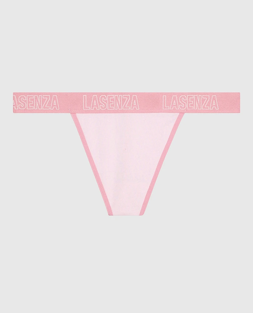 G-String Panty with Logo Pink