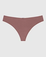 Thong Panty with Bow in Dusty Cedar