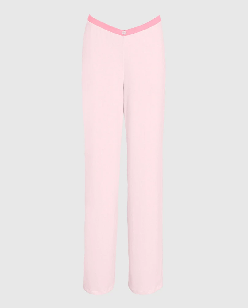 Pajama Pant with Rosette Pink