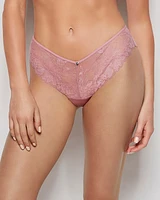 Culotte cheeky en dentelle violet diaphane