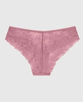 Culotte cheeky en dentelle violet diaphane