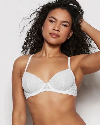 Unlined Lace Demi Bra Ivory