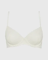 Unlined Lace Demi Bra Ivory