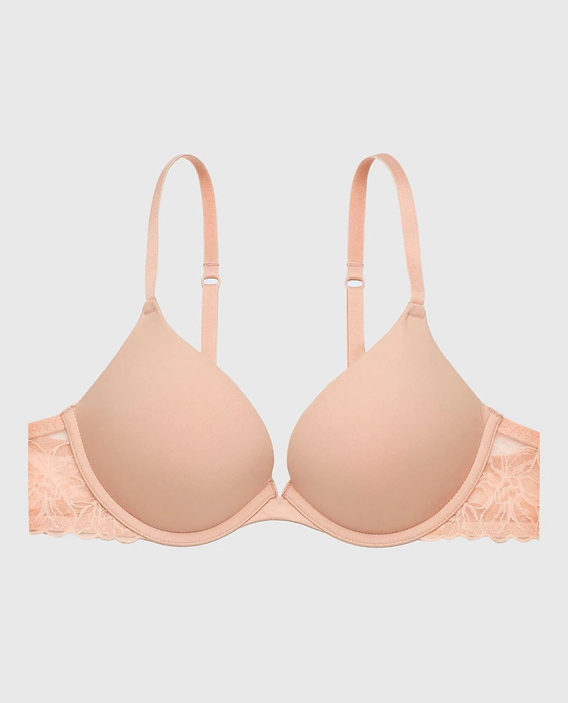 Push Up Bra with Lace Wing Evening Blush