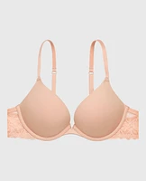 Push Up Bra with Lace Wing Evening Blush