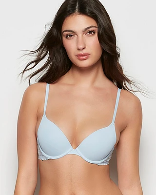 Push Up Bra with Lace Wing Subdued Blue