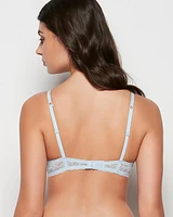 Push Up Bra with Lace Wing Subdued Blue