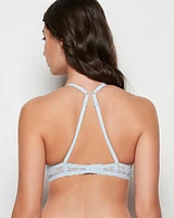 Push Up Bra with Lace Wing Subdued Blue