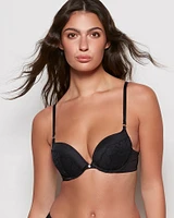 Lace Cup Push Up Bra Black