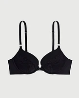 Lace Cup Push Up Bra Black
