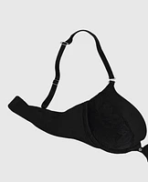 Lace Cup Push Up Bra Black