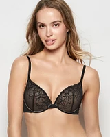 Lace Push Up Bra Black and Blush