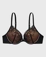 Lace Push Up Bra Black and Blush