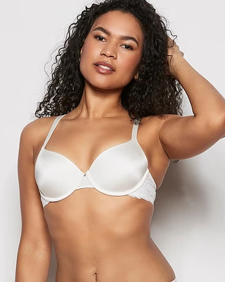 Lightly Lined Full Coverage Bra with Lace Ivory