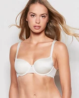 Lightly Lined Balconette Bra with Lace Ivory