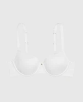 Lightly Lined Balconette Bra with Lace Ivory