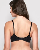 Lightly Lined Lace Balconette Bra Black