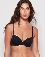 Lightly Lined Demi Bra with Lace Black