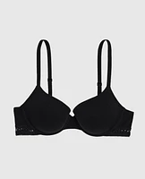 Lightly Lined Demi Bra with Lace Black