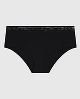 Culotte taille basse avec dentelle élémentaire noire