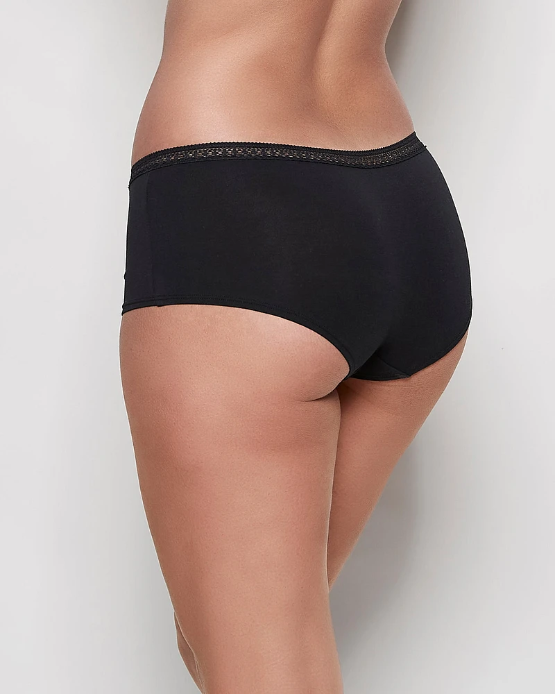 Culotte garçonne avec dentelle élémentaire noire
