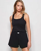 Short de nuit texturé noir