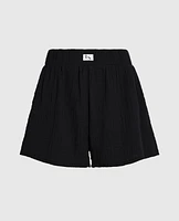 Short de nuit texturé noir