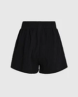 Short de nuit texturé noir