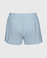 Textured Pajama Short Subdued Blue