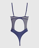 Lightly Lined Lace Bodysuit Dusk Blue