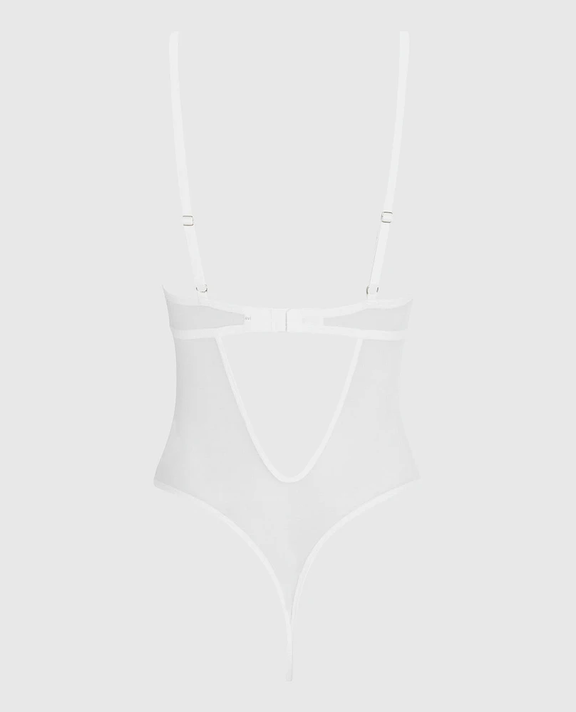 Lightly Lined Lace Bodysuit Ivory